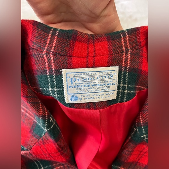 Pendleton | Women SZ 40 (XL) | VTG Blazer Skirt Suit | Lennox Tartan Wool Red - Picture 6 of 15
